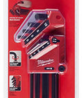 Nine Key Ball End L Style Hex Key Set Metric Pro Grade Heat Treated Alloy Steel in retail packaging