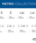 Metric Collection display of various vanity lights including 2 Light Bathroom Vanity Light In Coastal Modern Style With Etched White Glass Shades Over The Mirror Mounting Reversible Install Polished Chrome Finish A Sleek Dope Contemporary Bath Fixture For Bright Seamless Style.