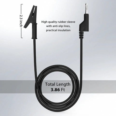 14 Gauge 2 Pack 3.3 Ft Stackable 4mm Banana Plug To Alligator Clips Beefy Heavy Duty Silicone Test Leads Kit For Testing