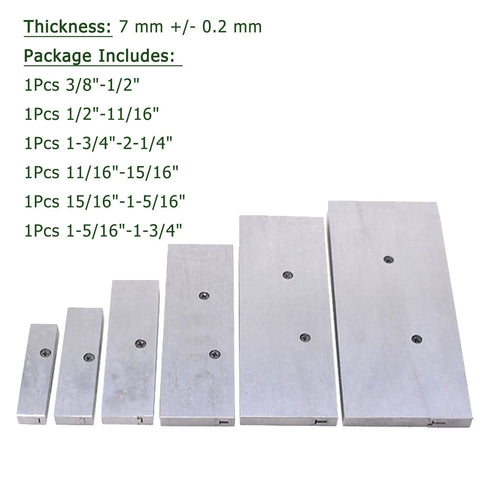 Six Piece Adjustable Parallel Set From 3/8 To 2-1/4 Inch With Pro Grade 0.0004 Inch Parallelism, 40Cr Alloy Steel Parallels Block Set For Milling And Setup, Heavy Duty Machining Tooling For Next Level Accuracy