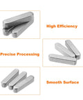 Round Ended Feather Keys Set, 10 Pcs Stainless Steel Key Stock 6 x 6 x 30mm for Shaft Type Fastening and Parallel Drive