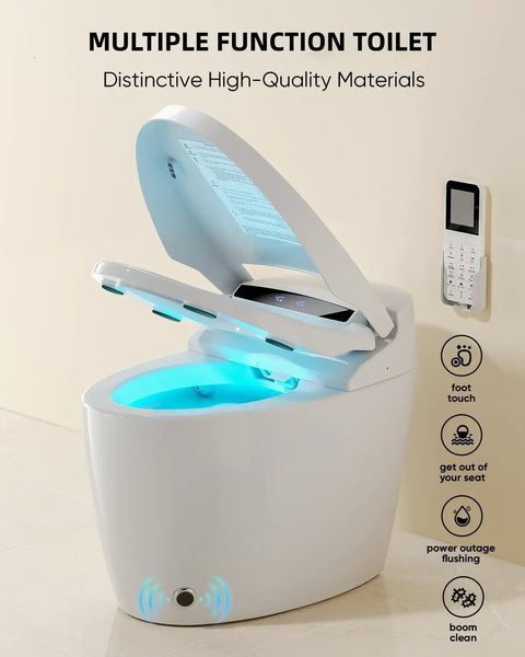 Real Deal Auto Sensor Smart Toilet With Integrated Bidet Warm Water Spray Dryer Badass Flush Design Low Flow Bowl Super Quiet Soft Close Zero Hassle Maintenance