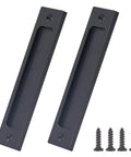 Two Pack Finger Flush Aluminum Alloy Pull Handles For Sliding Doors, Pocket Doors, Drawers And Cabinets, Rectangular Recessed Pull Hardware