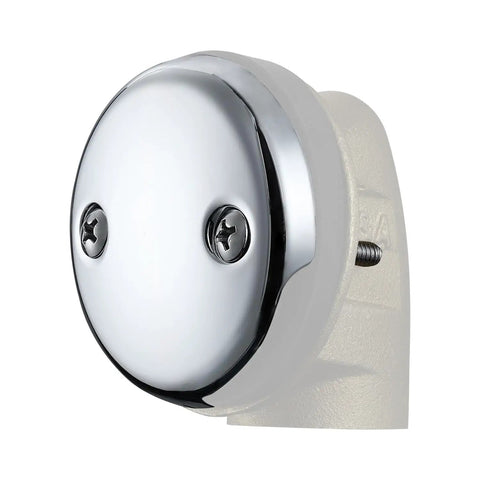Universal Bathtub Overflow Face Plate With Two Holes And Matching Screws Chrome Finish Brass Construction For Easy Install
