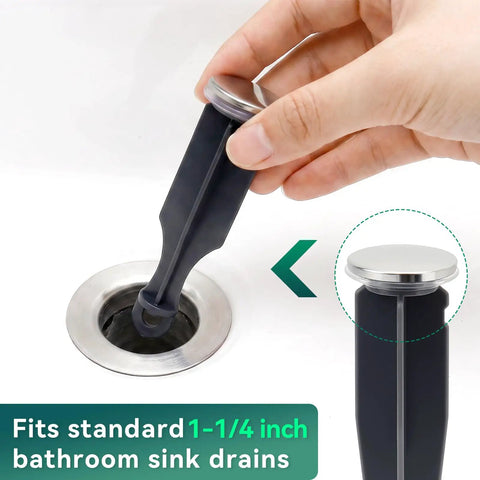 Solid Two Piece Bathroom Sink Drain Pop Up Assembly Kit Featuring Heavy Duty Pivot Ball Rod And Tight Snap Plug For Quick Swap Outs And No Sweat Fixes Around The House