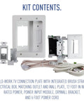 In Wall Power And Cable Management Kit With Recessed Power Bridge For Wall Mounted TVs 12 Foot Reach Cable Organizer Box White Finish