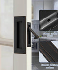 Oil Rubbed Bronze 6 Inch Pocket Door Hardware Kit With Recessed Flush Pulls And Edge Pulls In Stainless Steel For Closet Sliding And Barn Doors