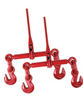 Red Beefy Ratchet Load Binders Half To Five Eighths Inch With Grab Hooks, 13,000 Lb Working Load Limit, Heavy Duty Tie Down Kit