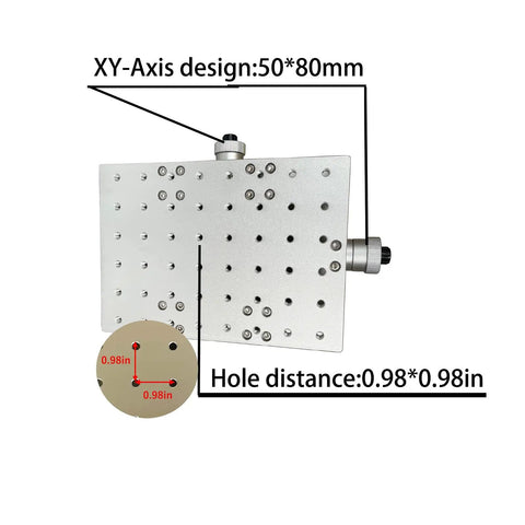 Aluminum 2 Axis Moving Work Table For Laser Marking And Engraving Machines Adjustable XY Axis Portable 210 By 150 mm