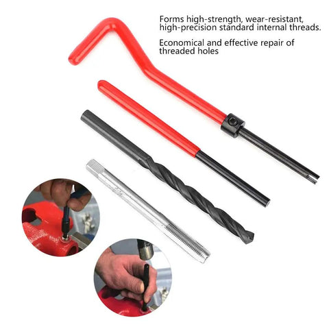 Stainless Steel M6x0.75 Thread Repair Kit With 30 Pcs Rethreading Tap Set For Female Threads, heavy-duty insert kit with drill, tap, and wrench
