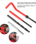 Heavy Duty Stainless Steel Thread Repair Kit M6x075 30 Piece Rethread Tap Set With Coiled Wire Inserts For Fixing Female Threads In Aluminum Alloy Auto Parts Pro Grade DIY Ready Handy Tool Set, tools and tap in use