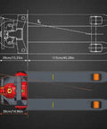 Diagram of Full Electric Pallet Jack Truck With 3300 Pound Beast Mode Payload And 46 By 27 Inch Sturdy Forks dimensions and design.