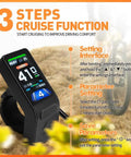 Ebike LCD Display Mini Meter Control Panel KT TF04 TFT Cycling Tachometer showing cruise function settings on screen