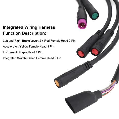 Integrated Wiring Harness For Electric Scooters With Central Control Line 1T5 Cable 13 Core Copper Wire Durable Copper Core Replacement Kit Compact And Easy To Install Plug And Play Upgrade For Reliable Wiring