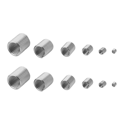 Stainless Steel Wire Thread Insert Kit, 60 Pcs, Metric M8 M10 Thread Repair Inserts, assorted sizes on a white background.