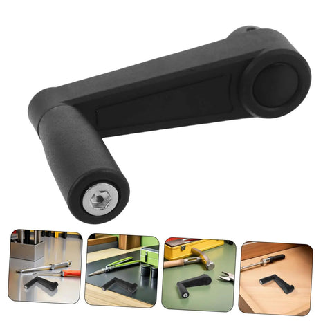 Heavy Duty 12Mm Replacement Hand Crank Handle With Round Hole Plastic Grip for Milling Machine Lathe Work Bench