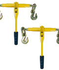 Two Pack Ratchet Chain Binders For Five Sixteenths To Three Eighths Inch Chains Heavy Duty Tie Downs With Anti Skid Handle 5400 Lb Working Load And 19000 Lb Break Strength