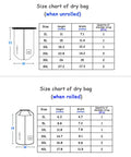 Size chart of Built Tough Waterproof Dry Bag Backpack 5L To 40L With Floating Phone Pouch, Heavy Duty 500D PVC Tarpaulin