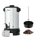 Front view of Big Batch Commercial Coffee Urn With Dripless Faucet 40 Cup 203 Oz Hot Beverage Dispenser 1090W Quick Brew Coffee Maker