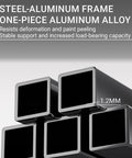 Close-up of the steel-aluminum frame and one-piece aluminum alloy showing its sturdy construction for Boss Level Six Person Modular Office Cubicle Workstation.