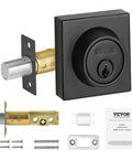 Full Metal Single Cylinder Deadbolt Lock Keyed One Side Comes With Three Heavy Duty Keys Matte Black Finish for secure entry.