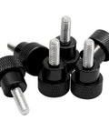 Six Pack M4 X 10Mm Knurled Thumb Screws With Knurled Grip Round Flat Head Clamping Knobs For Computer And TV Mounts No Tool Needed Quick Hand Tightening Black Finish
