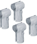 4 Pack Tee Pipe Clamp Connector For Two Way T Joint Heavy Duty Chain Link Fence Fittings Fits One And Seven Eighths Inch Outer Diameter Pipe Five Thirty Second Inch Thick Steel Easy Install End Rail Clamp