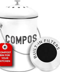 Stainless Steel Countertop Compost Bin 1.3 Gallons Odorless No Stink With Carbon Filter Airtight Lid Indoor Kitchen Companion