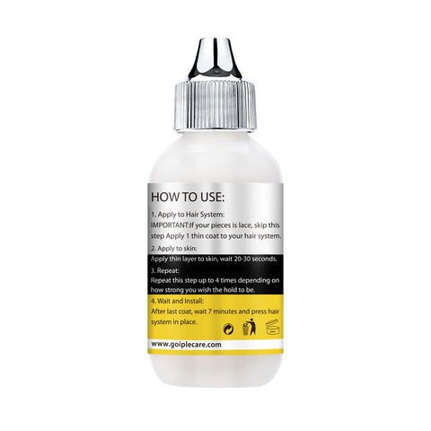 Waterproof Lace Front Wig Glue For A Strong Clear Bond That Delivers Invisible Hold On Hair Replacement For A Natural Look Water Based Adhesive 1.28 Fl Oz bottle instructions visible