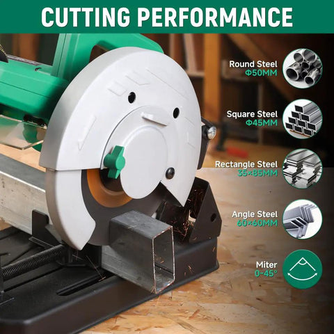 7-Inch Metal Cutting Chop Saw With 1500W Copper Motor, Heavy-Duty Electric Cut Off Machine for precise steel and metal cuts