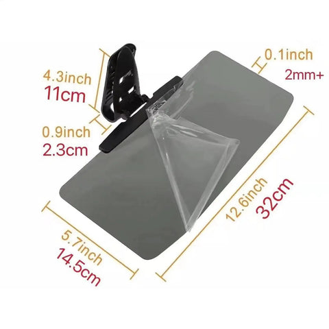 Snuffing That Road Shine With This Badass Anti Glare Car Sun Visor Built For The Tesla Cybertruck, 12.6x5.7 inch, flexible swivel clip, dark tinted shade.