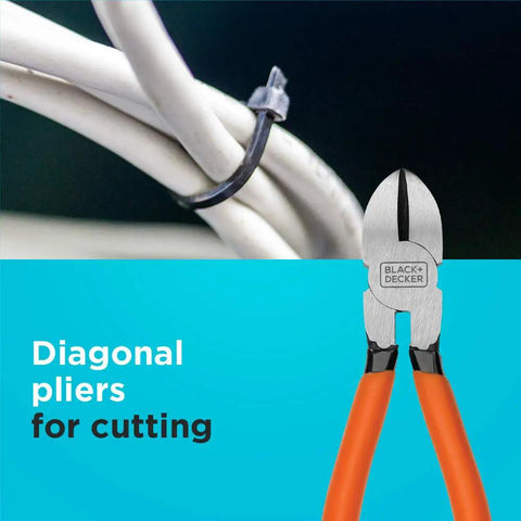 Diagonal pliers cutting wire with 4 Piece Pliers Set With 8 Inch Slip Joint Pliers 7 Inch Linesman Pliers And 6 Inch Needle Nose Pliers Versatile Hand Tool Kit for DIY Projects Electronics Wiring And Home Improvement