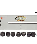 Heavy Duty 18 Inch Bead Roller Kit With Six Die Sets for metal fabrication, shown with multiple die sizes on a white background.