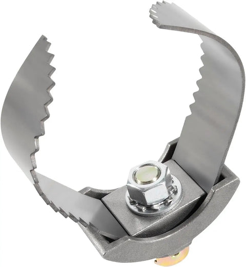 Heavy Duty 3 Inch C Cutter Drain Snake Head Cable Coupler featuring serrated edges for effective clog removal and durable design.