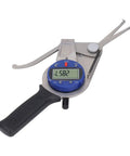 Horett Digital Dial Caliper 8 to 28mm Hole and Groove Depth Gauge with stainless steel body and clear LCD display.