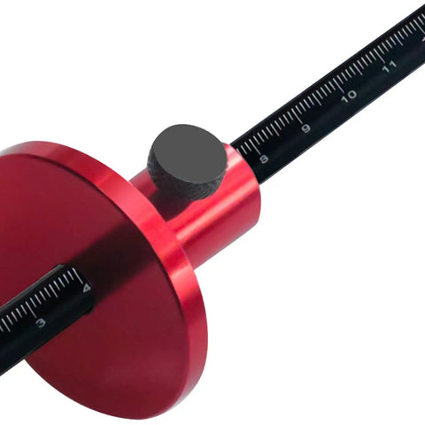 Detail of Heavy Duty Rock Solid Adjustable Wheel Marking Gauge For Woodworking Precision Scriber with smooth knurled knob.
