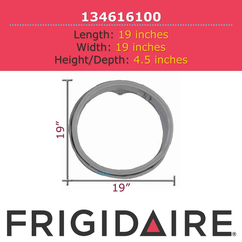Door Boot Seal Bellows Kit For Front Load Washing Machines Gray Replacement Gasket, 19-inch diameter, OEM Style
