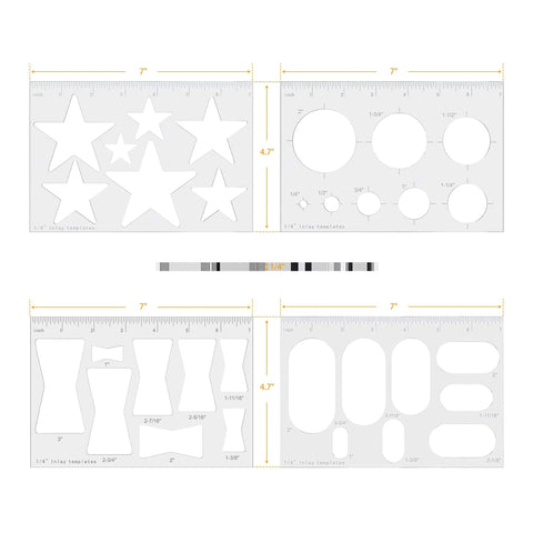 Router Jig Template Circle Inlay Templates in Clear Quarter Inch Acrylic for Woodworking Pro Projects, top view