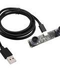2MP Global Shutter USB Camera With Dual M12 Lenses For Industrial And Machine Vision No Nonsense High Speed 3D Sync Stereo Module Supporting 1200P At 60fps 720P At 60fps And 480P At 120fps showing lenses and USB cable