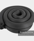 Coiled black foam tube showing flexibility; Beefed Up Foam Pipe Insulation Tube Kit For Water Lines And HVAC, 6.2 Ft Long