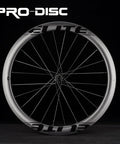 Road Disc Brake Carbon Wheelset 700c With 60mm Deep Rim And 28mm Wide Tubeless Compatible Clincher Dope Lightweight Carbon Fiber Rims For Cyclocross And Road Cycling Pillar 1423 Spokes For Strength And Smooth Rolling, front view of wheel showcasing elite rim design