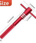 Harley Touring Ignition Switch Housing Alignment Tool Fits 2003 Through 2013 Models Aluminum Alloy Red Keeps Your Ignition Locked In Place And Aligned For Precise Starts Rust Resistant Easy Install Built Tough For Long Lasting Durability shown with measurements.