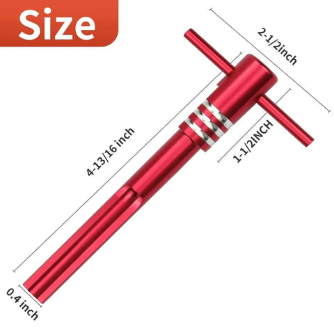Harley Touring Ignition Switch Housing Alignment Tool Fits 2003 Through 2013 Models Aluminum Alloy Red Keeps Your Ignition Locked In Place And Aligned For Precise Starts Rust Resistant Easy Install Built Tough For Long Lasting Durability shown with measurements.