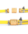 Two Pack Double Female Brass Garden Hose Adapters Three Quarter Inch Connectors With Four Extra Washers Hose To Hose Swivel Fittings