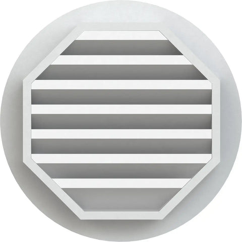 Round PVC Gable Vent With Flat Trim Frame Built Tough Weatherproof Attic Vent No Cracking Or Warping Durable PVC Construction 25 By 25 Inch Frame Size Easy Install Maximizes Airflow And Curb Appeal