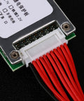 Hassle Free 36V 10S Lithium Battery BMS Featuring 30A Smart Balancing Protection Board with connected wires and connectors.