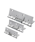 Self Closing Cabinet Door Hinge With Built-In Spring, Stainless Steel, three sizes, pack of two hinges, front view