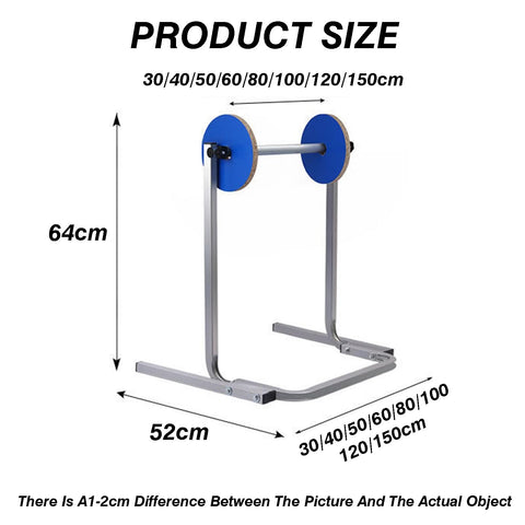 Heavy Duty Bubble Wrap Dispenser With Vertical Rolling Stand For Quick Packing And Easy Film Swaps Rock Solid Steel Frame showing dimensions 64cm height, 52cm width.