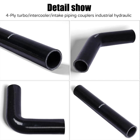 Beefy Silicone Radiator Hose ID One And Three Quarter Inches 12 Inch Length Durable 4 Layer Reinforced Coolant Air Hose For Automotive Marine Turbo Intake And Hydraulic Systems Black in 4 different angles