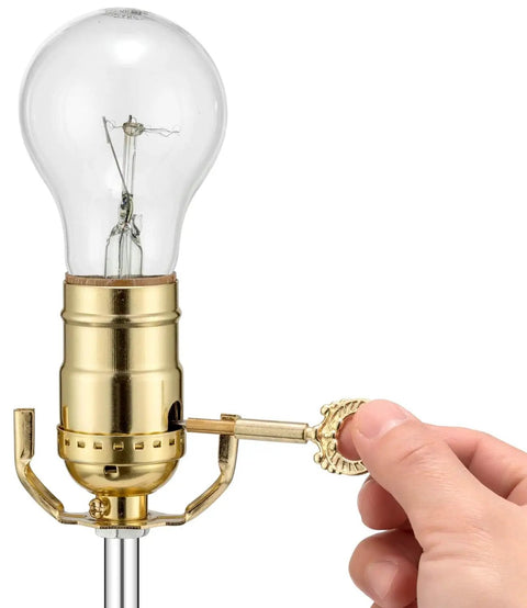 Solid Brass Lamp Knob Replacement With Half Inch Extension Screw On On Off Switch Twist Dial For Table And Floor Lamp Repair 2 Pack in use
